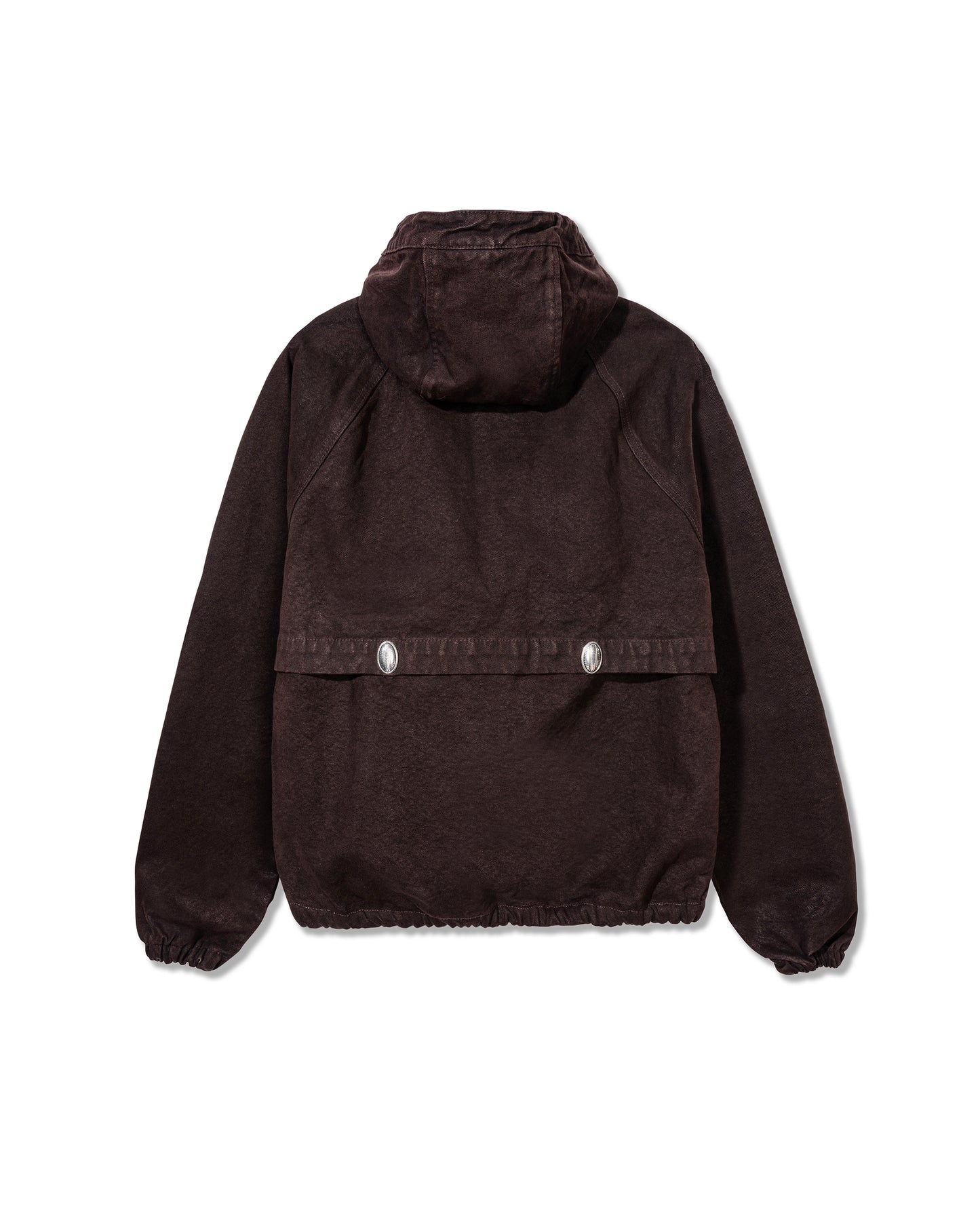 Brown jacket with a hood on a white background
