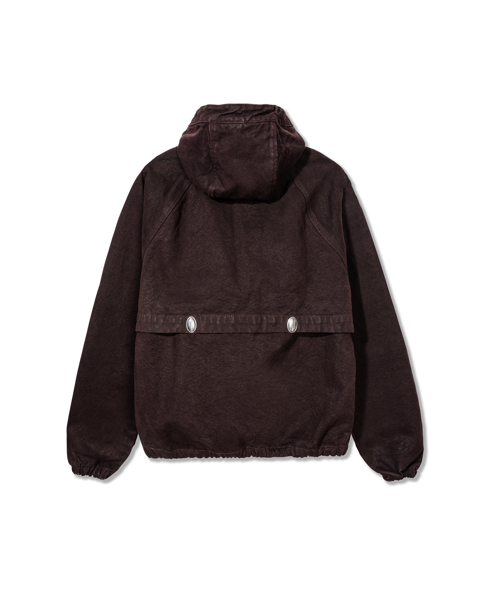 Brown jacket with a hood on a white background