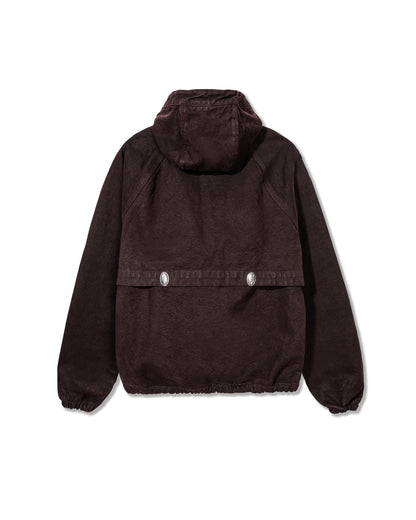 Brown jacket with a hood on a white background